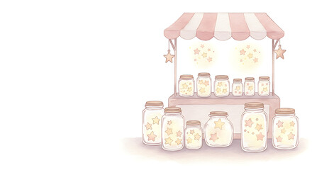Market stall selling stars in jars
