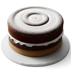 chocolate cake on white background