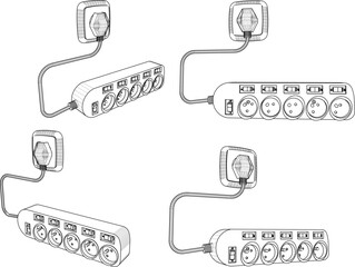 vector sketch illustration silhouette design of plug for electrical plug  