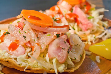 Traditional Mexican Pickled Pork Skin Tostadas (Tostadas de Cueritos)