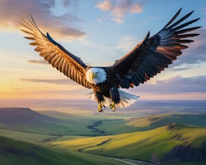 Obraz premium bald eagle in flight