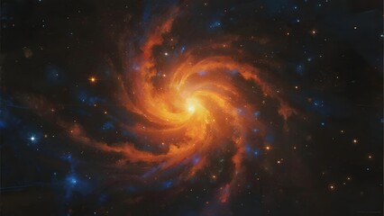 Spiral galaxy with bright core and swirling arms of stars and cosmic dust