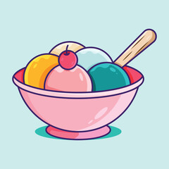 Illustration Bowl Ice Cream