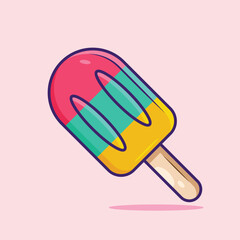 Illustration Three Colour Ice Cream