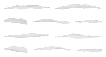 Black background isolated ripped paper edges, uneven torn sheet clipping path