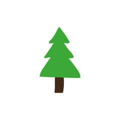 Stylized Evergreen Tree Illustration on White Background A Simple Design