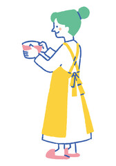 Woman baking in an apron_color