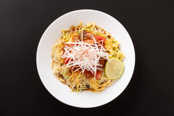 サルサソース 冷やし麺（サルサ・トマト・白髪ネギ・卵・胡瓜使用）