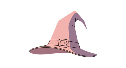 Stylish witch hat design with buckle perfect for halloween celebration graphics adding a magical touch to festive invitations and seasonal backgrounds.