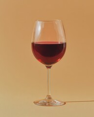 Elegant red wine glass showcasing rich beverage with stylish stemware and transparent design perfect for celebrations social gatherings and fine dining experiences