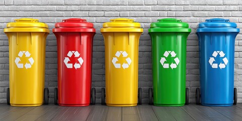 Color-Coded Recycling Bins for Waste Management and Sustainable Community Solutions in Modern Public Spaces