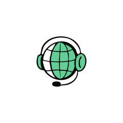 Globe wearing headphones