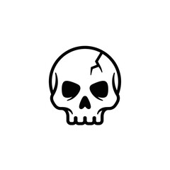 Obraz premium A minimalist vector skull icon designed in a flat style