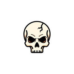 A minimalist vector skull icon designed in a flat style