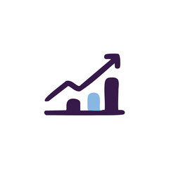 Rising bar graph with arrow