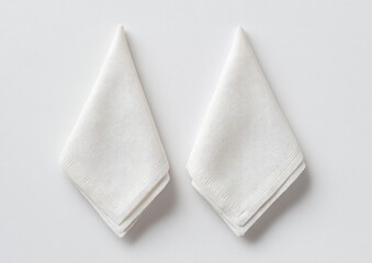 Naklejka premium Two folded white napkins, hanging