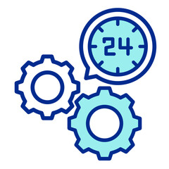 24/7 Service  Icon Set Multiple Style Collection
