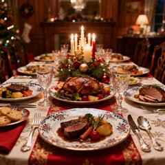 크리스마스저녁식사테이블세팅