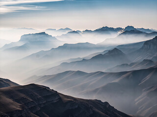 sunrise in the mountains. mountain, landscape, sky, nature, mountains, snow, view, peak, cloud, clouds, travel, alps, hill, winter, sunset, sunrise, fog, scenery, high, range, morning, panorama, valle