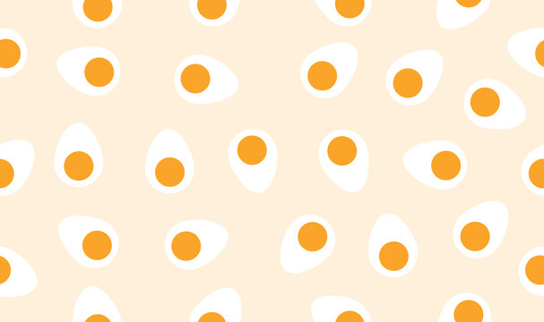 Design background slice boiled egg pattern repeat