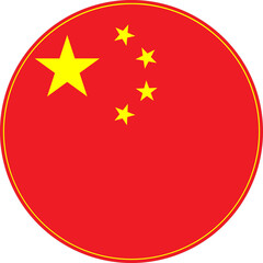 China Circle Flag, China Flag Icon