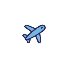 Simple blue airplane cartoon