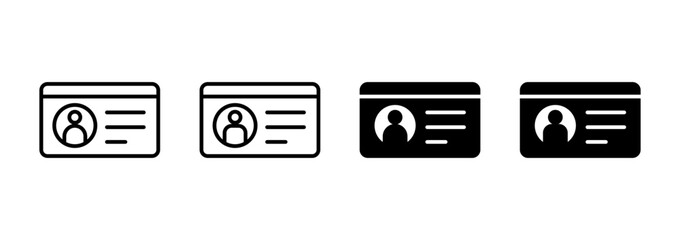 License icon vector. ID card icon. driver license, staff identification card