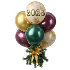Colorful Balloons with 2026 Numbers for New Year Celebration