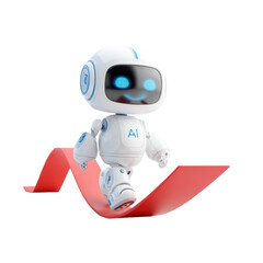 Fototapeta premium Friendly AI Robot on Ribbon: Futuristic Tech Concept