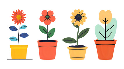 flowers in pots