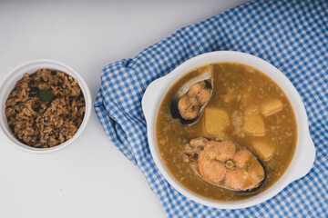 Sancocho soup typical Colombian fish food