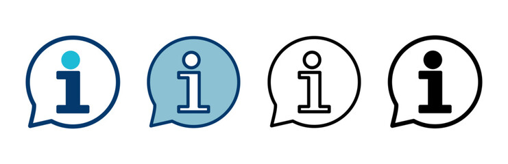 Information icon vector isolated on white background. Info sign. About us