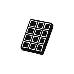 Grid-patterned confectionery silhouette, slightly tilted