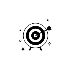 Bulls-eye target hit by an arrow