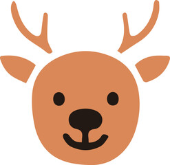 シンプルでかわいいトナカイのアイコン
Simple and cute reindeer icon