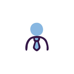 Stylized icon of a figure with tie