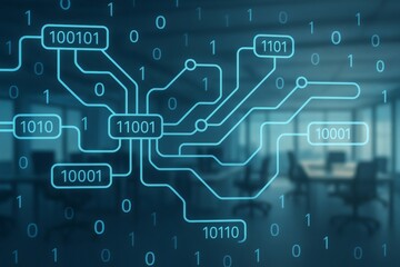 Digital circuit diagram creating data flow in office