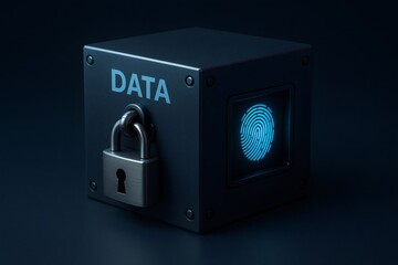 Data security protecting digital information with biometric fingerprint lock