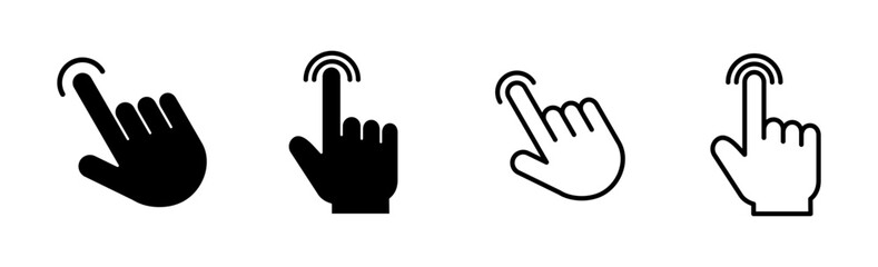 Hand click icon set. pointer icon vector. hand cursor icon vector