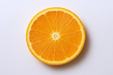 Fototapeta premium Vibrant Orange Slice: Fresh Citrus Fruit on White Background for Healthy Eating and Vitamin C