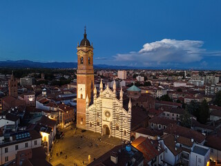 Aerial View of Monza Cathedral (Duomo di Monza), Italy