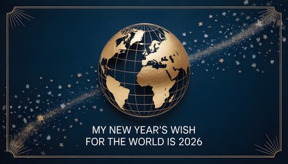 Golden Globe with Sparkling Trail New Year s Wish for the World in 2026