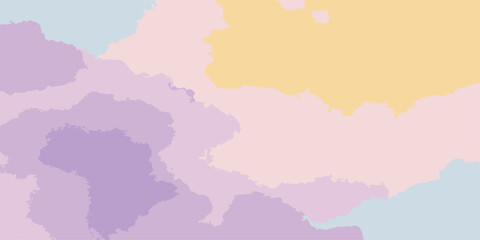 Soft pastel abstract background with organic watercolor-style shapes in purple, pink, yellow, and blue tones, perfect for modern design, art, and creative projects.