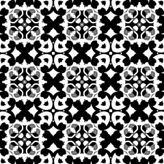 Monochrome Seamless Geometric Ornament Pattern