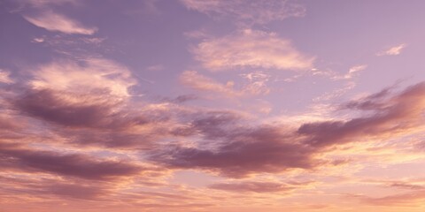 Obraz premium Pastel Sky with Clouds at Sunset, Atmospheric Background for Creative Projects and Graphic Design