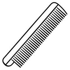 Minimalist Comb Line Art Vector on White Background