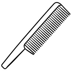Minimalist Comb Line Art Vector on White Background