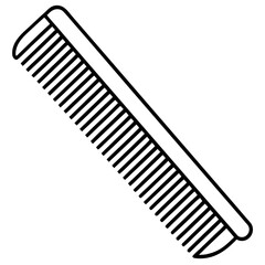 Minimalist Comb Line Art Vector on White Background