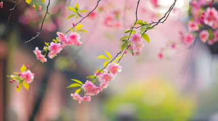 Obraz premium Pink blossoms on tree branches