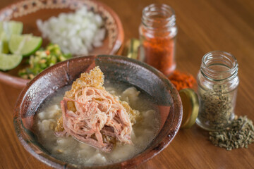 Traditional Green Pozole from Guerrero, Mexico with Pork